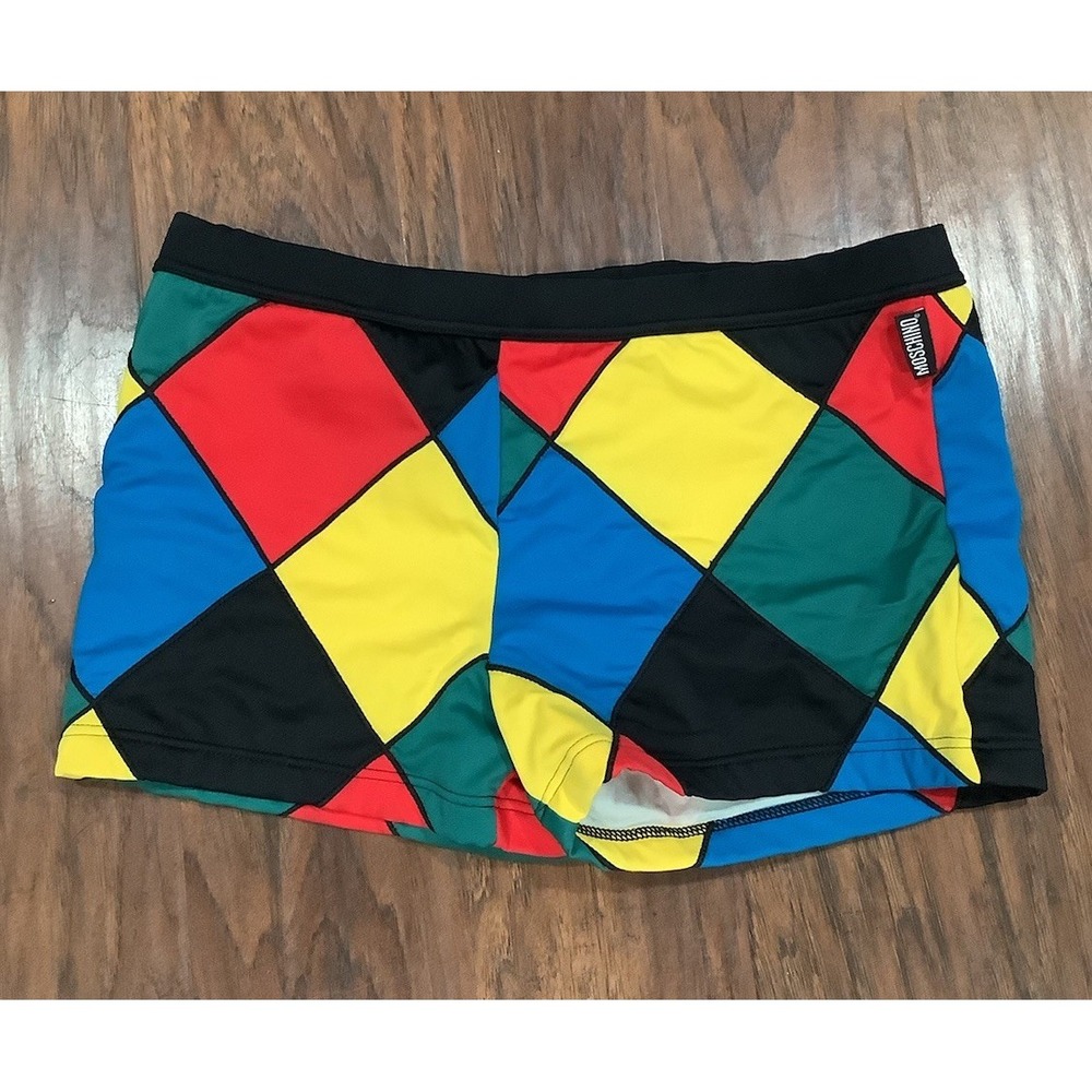 Moschino Luxury Brand Mare Colorful  Diamond Print Short Mini Stretch